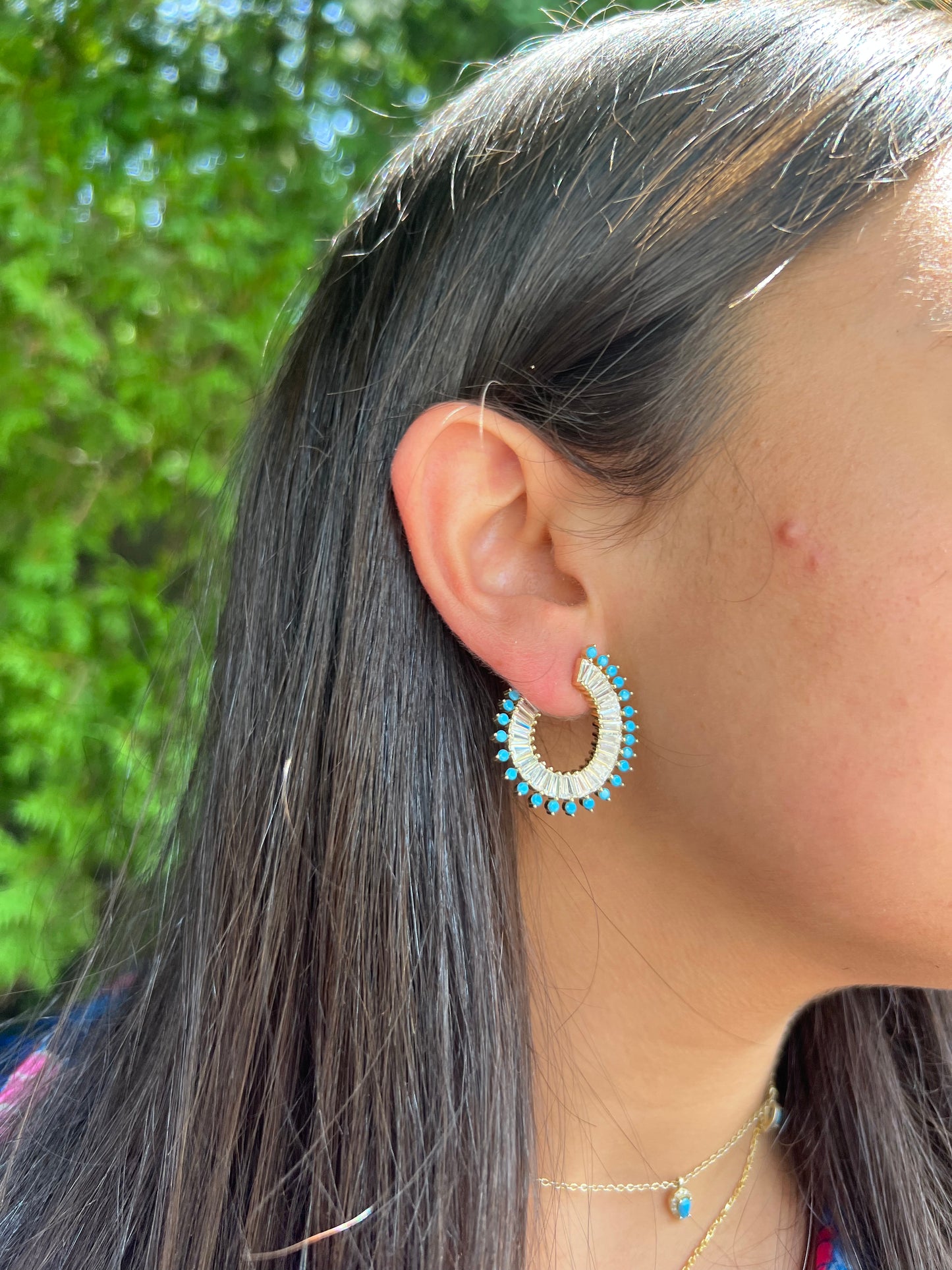 Turquoise Spiked Earrings