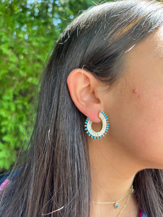 Turquoise Spiked Earrings