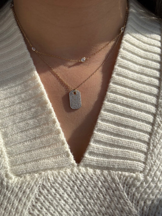Tag CZ necklace