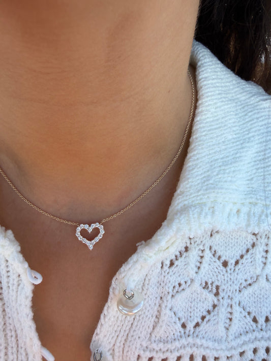 14KT Lab Diamond 0.57 CTTW Heart Pendant
