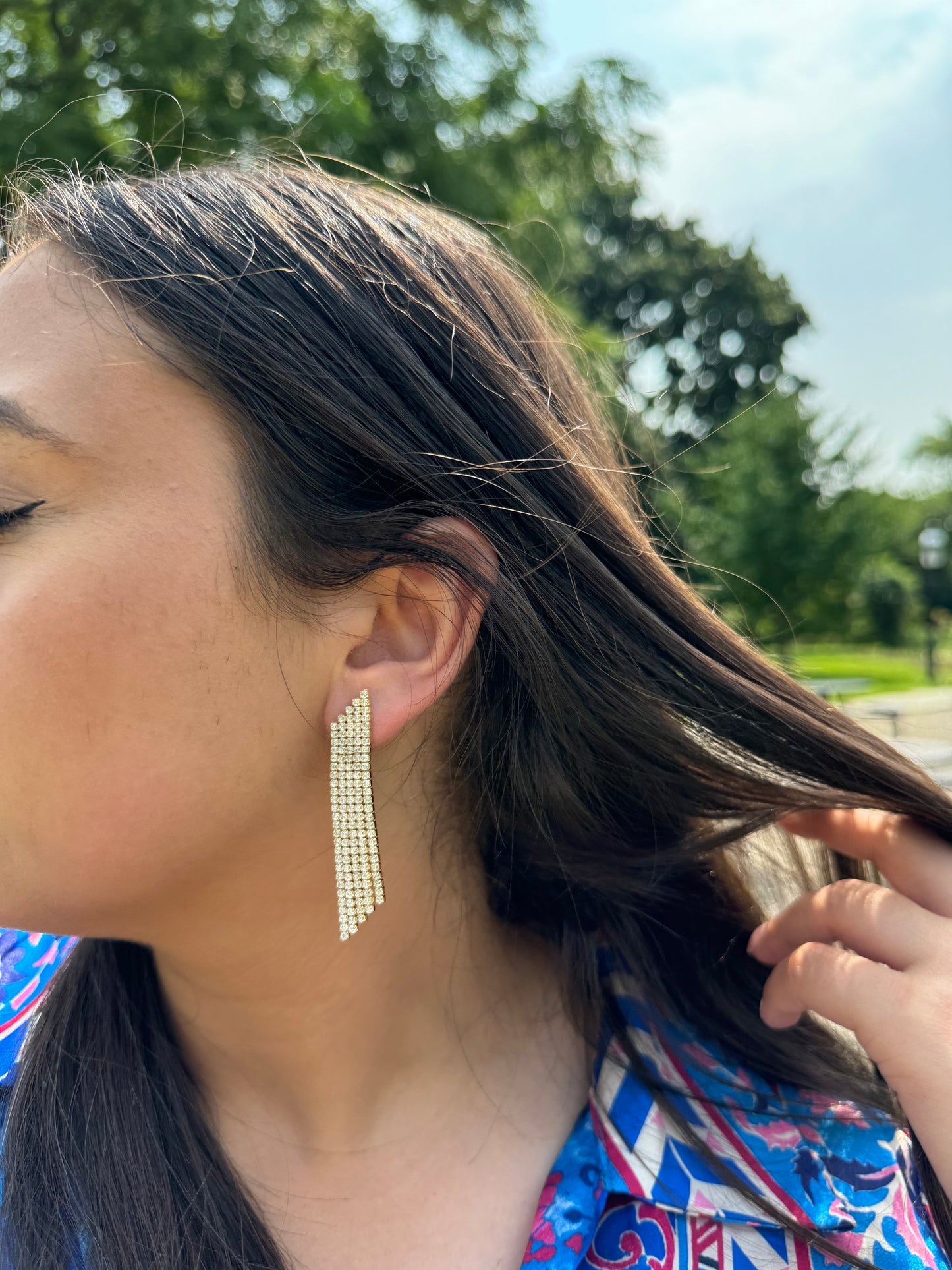 Crystal Cascade Drape Earrings