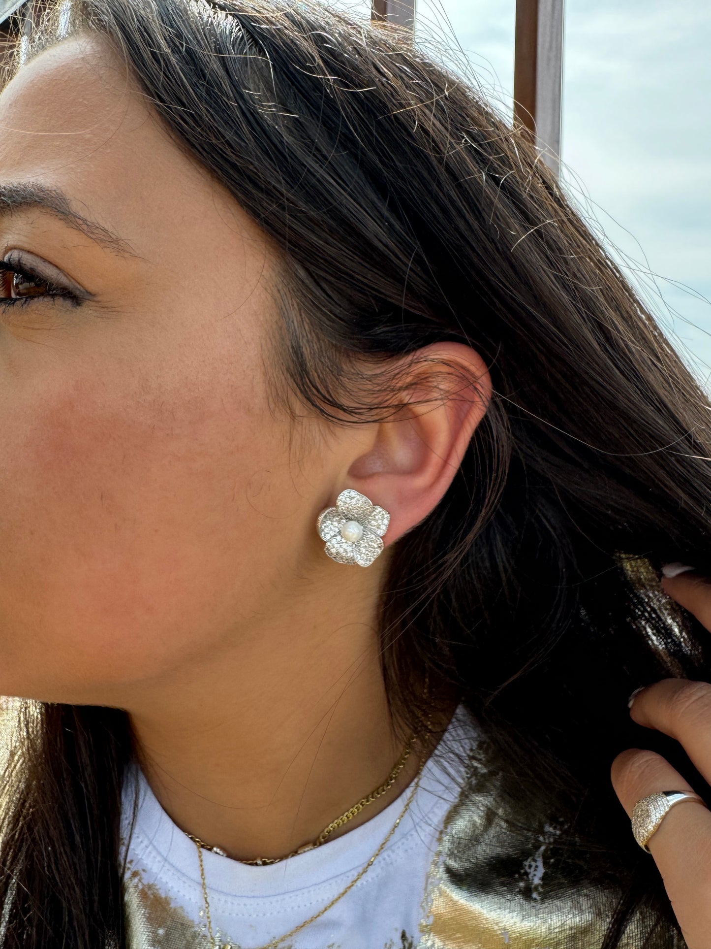 Flower Pearlie Earrings