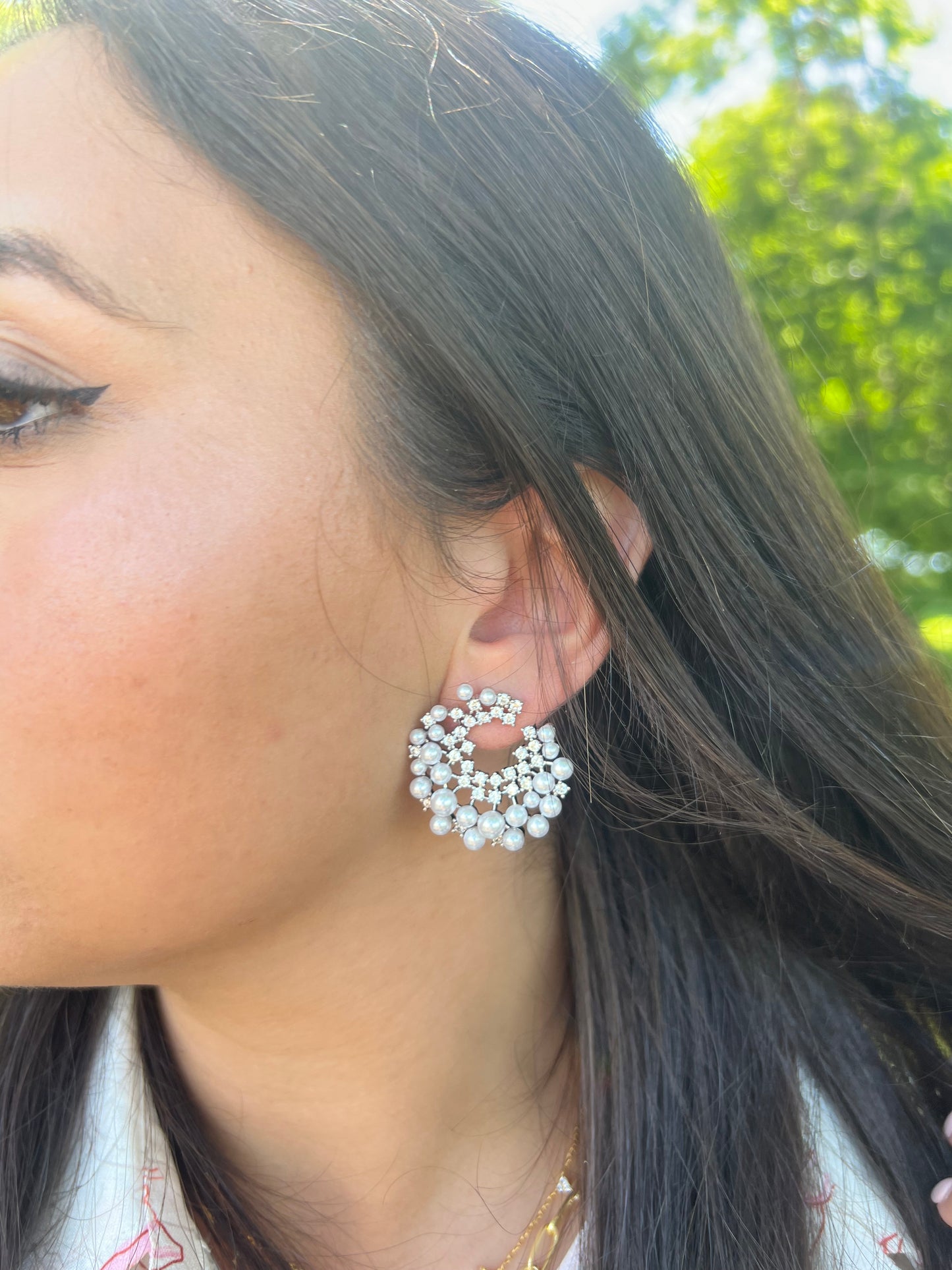 Pearl Cluster Earrings