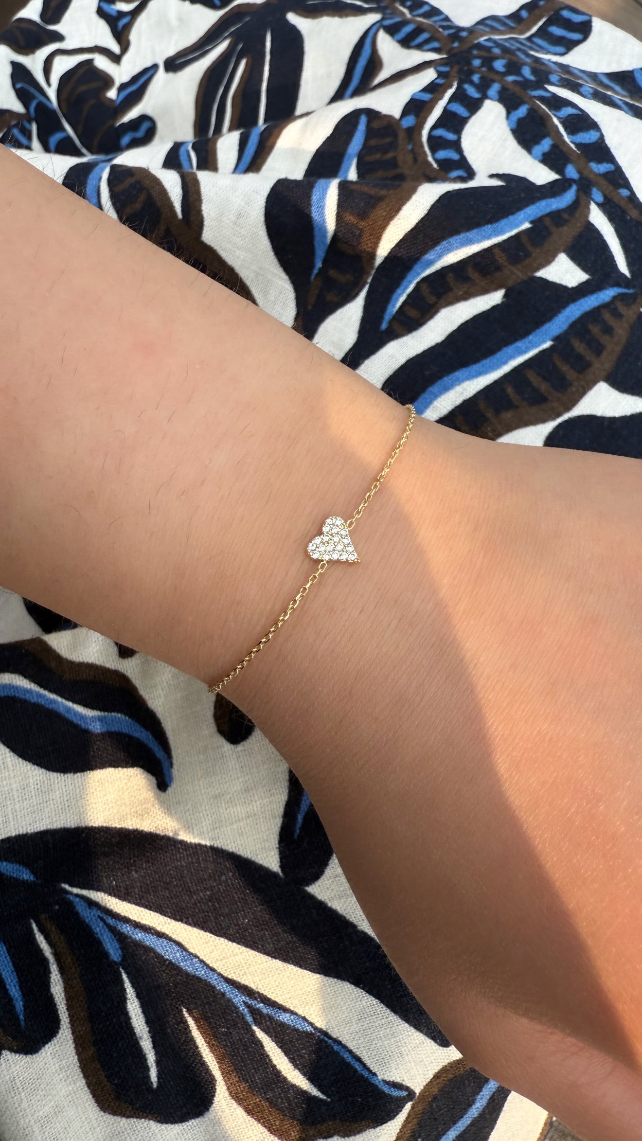 14KT Gold Dainty Heartbeat Bracelet