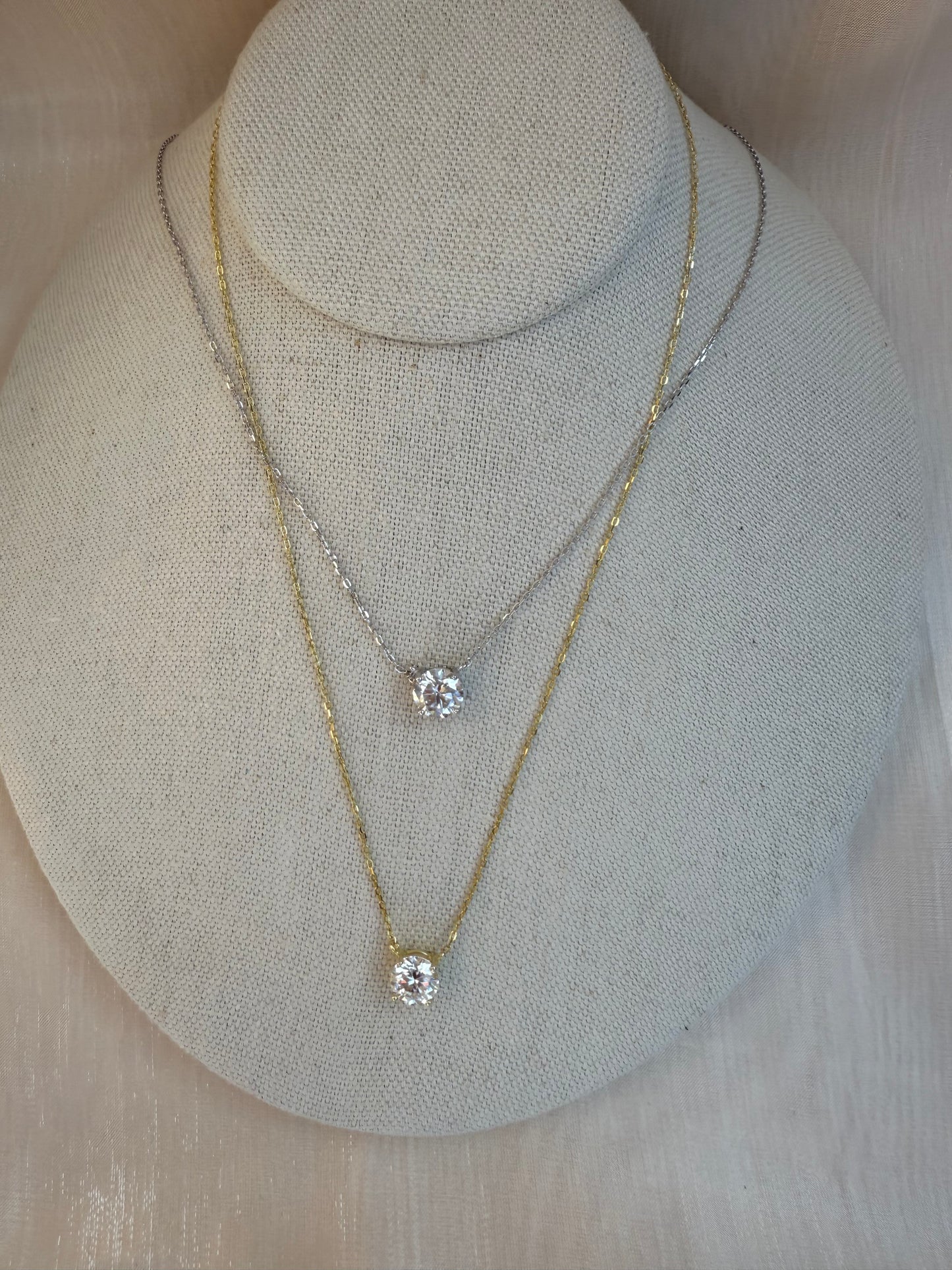 Sterling Silver 3CTTW Lab Diamond Floating Necklace