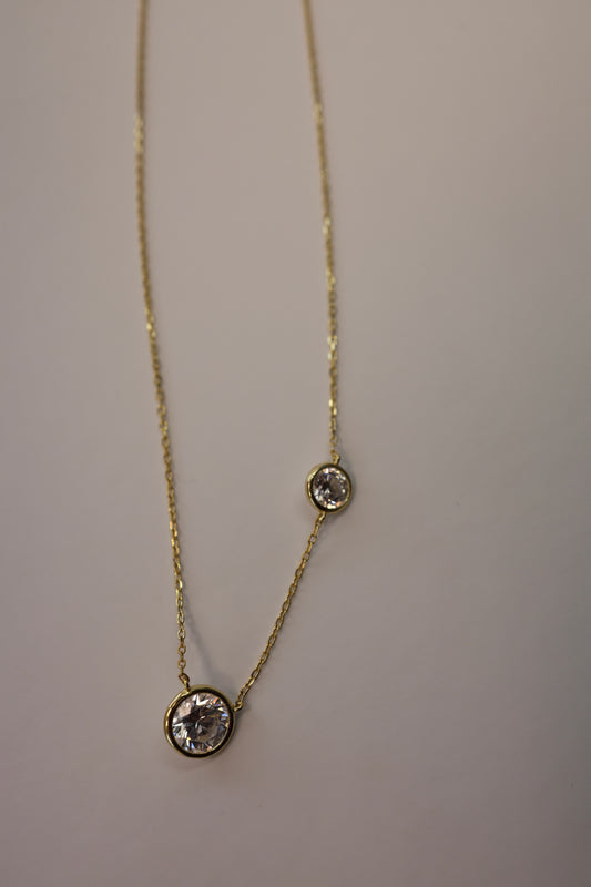 Round Bezel Floating Necklace