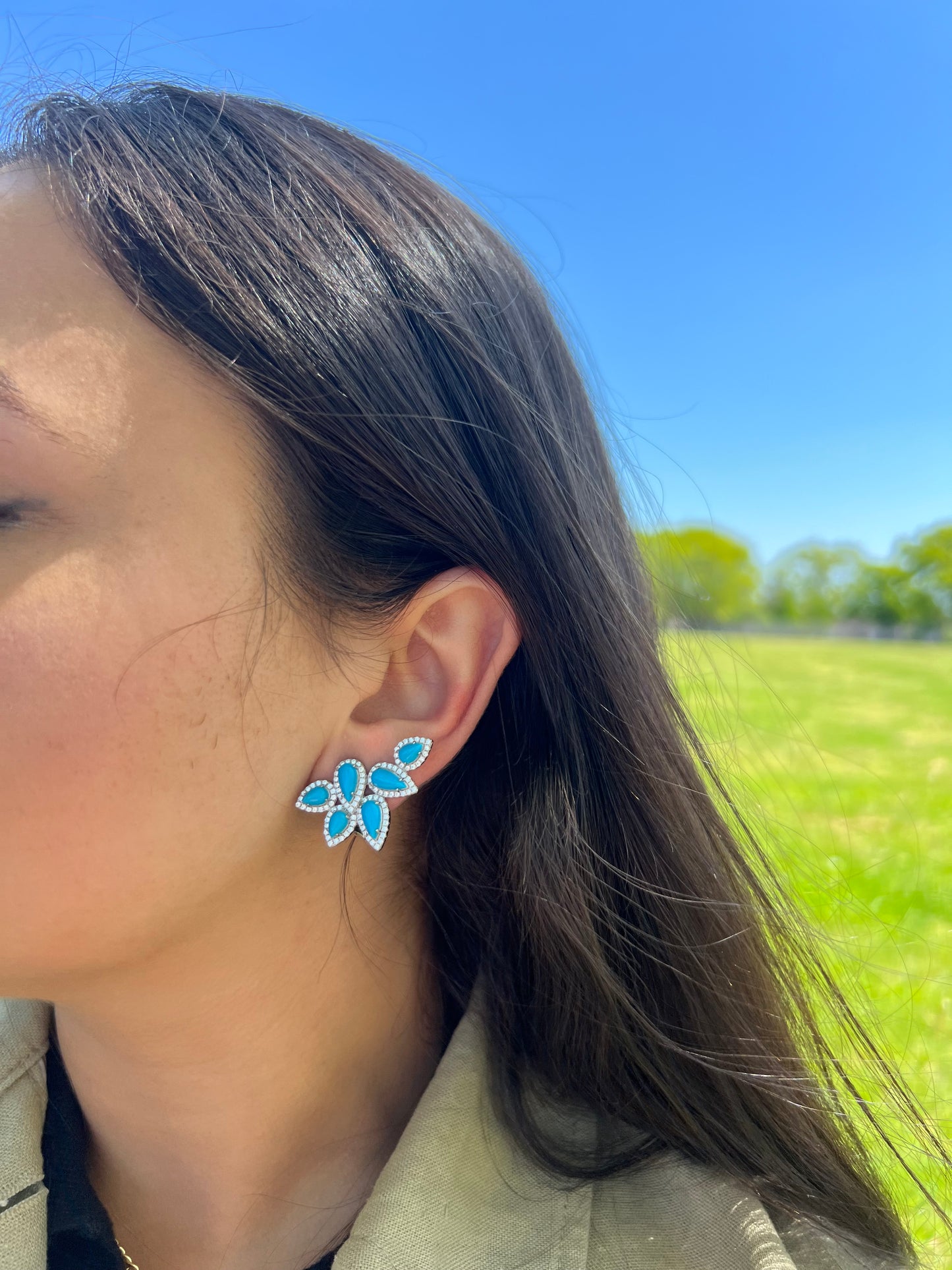 Turquoise Crawler Earrings