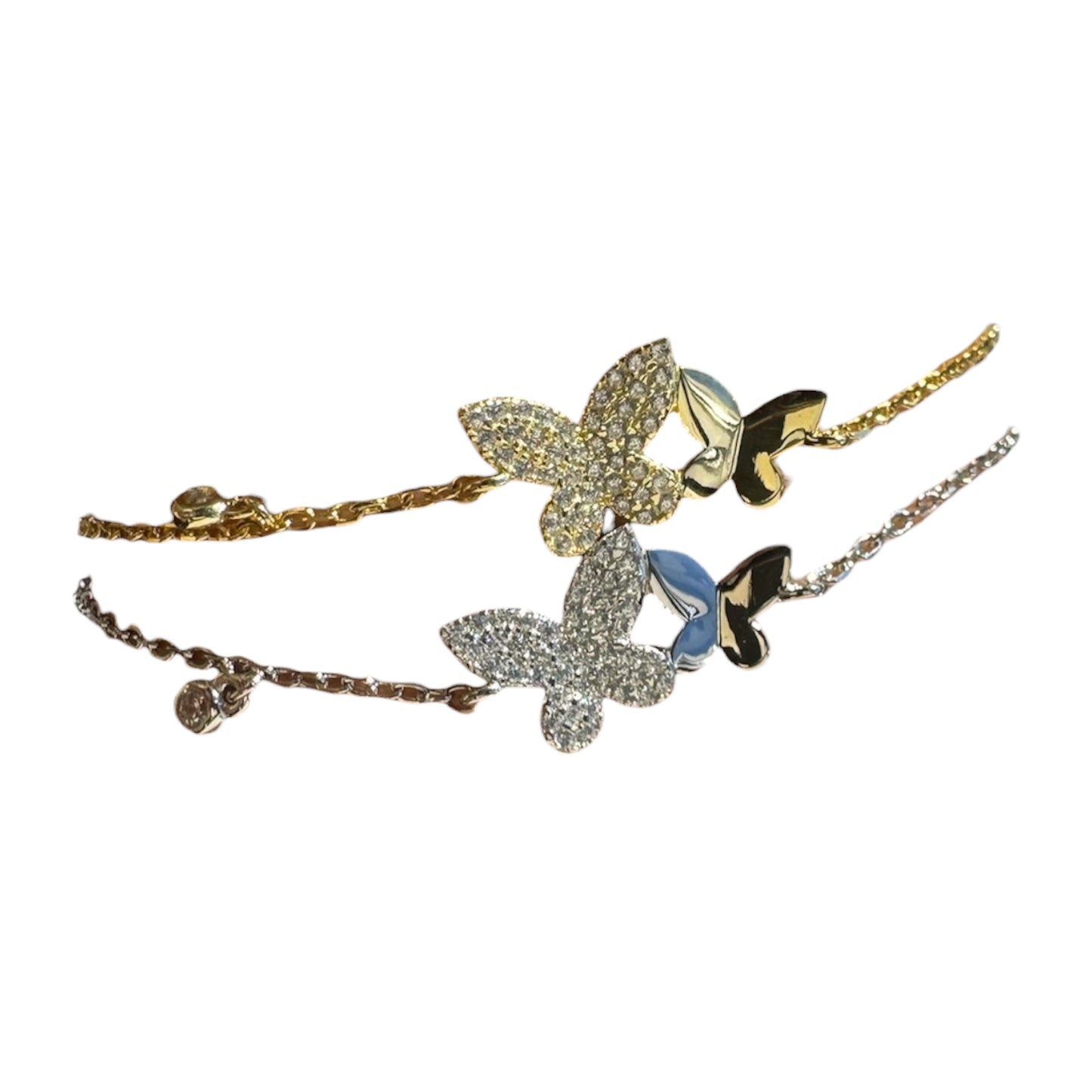 Butterfly Bezel Charm Bracelet