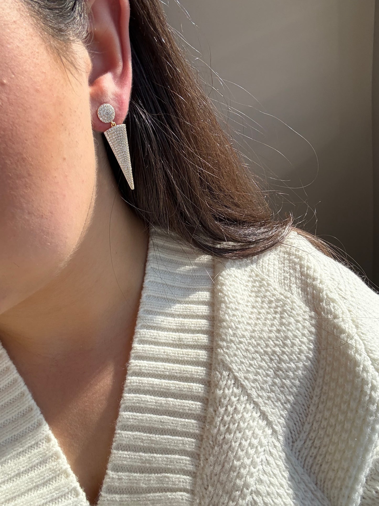 Ivory Edge Pavé Earrings