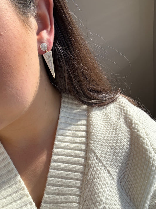 Ivory Edge Pavé Earrings