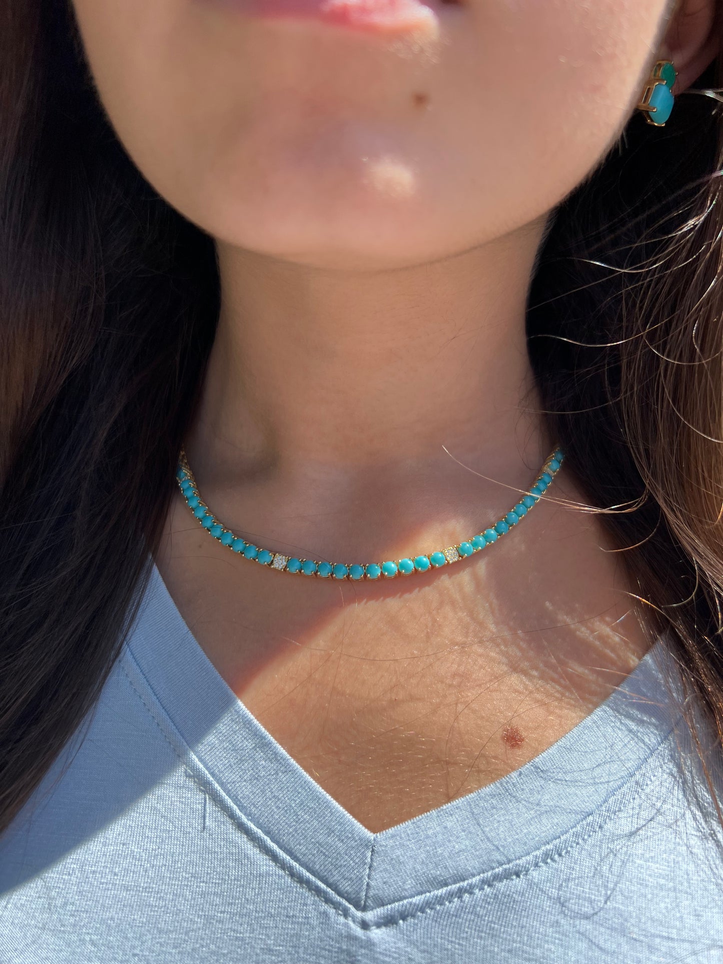 Turquoise Tennis Necklace