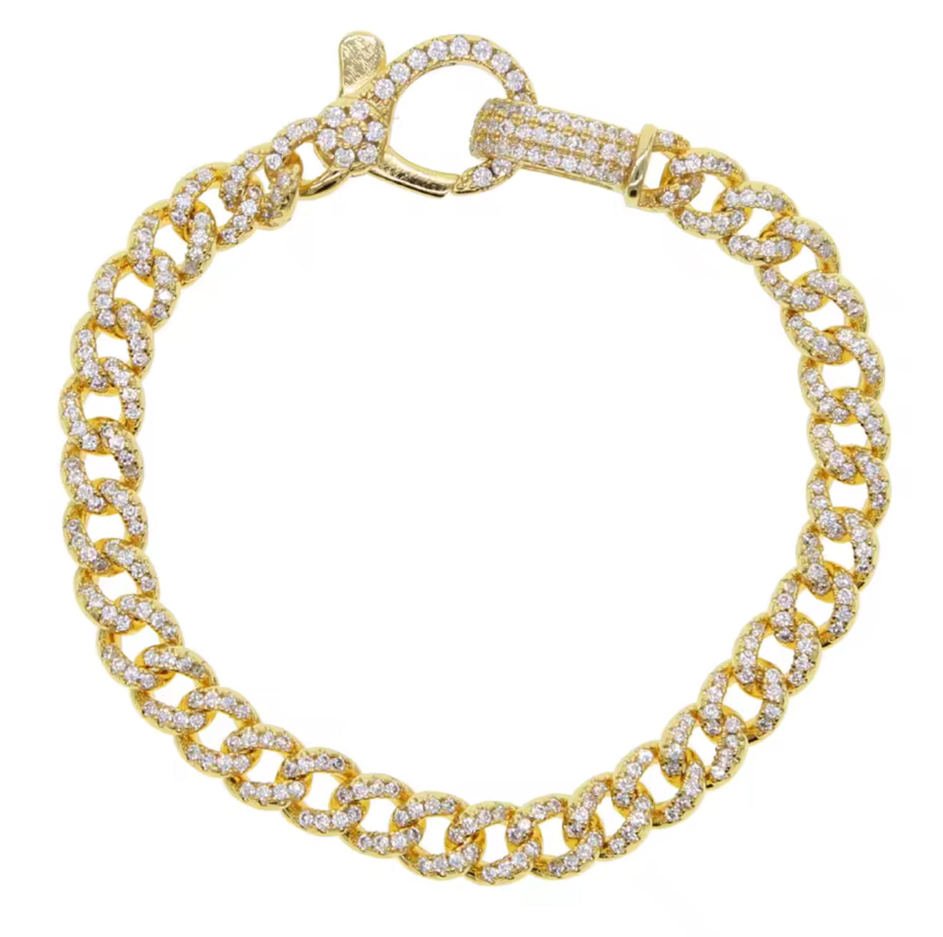 CZ lock Cuban Bracelet