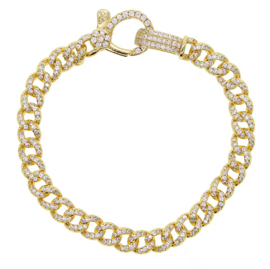 CZ lock Cuban Bracelet