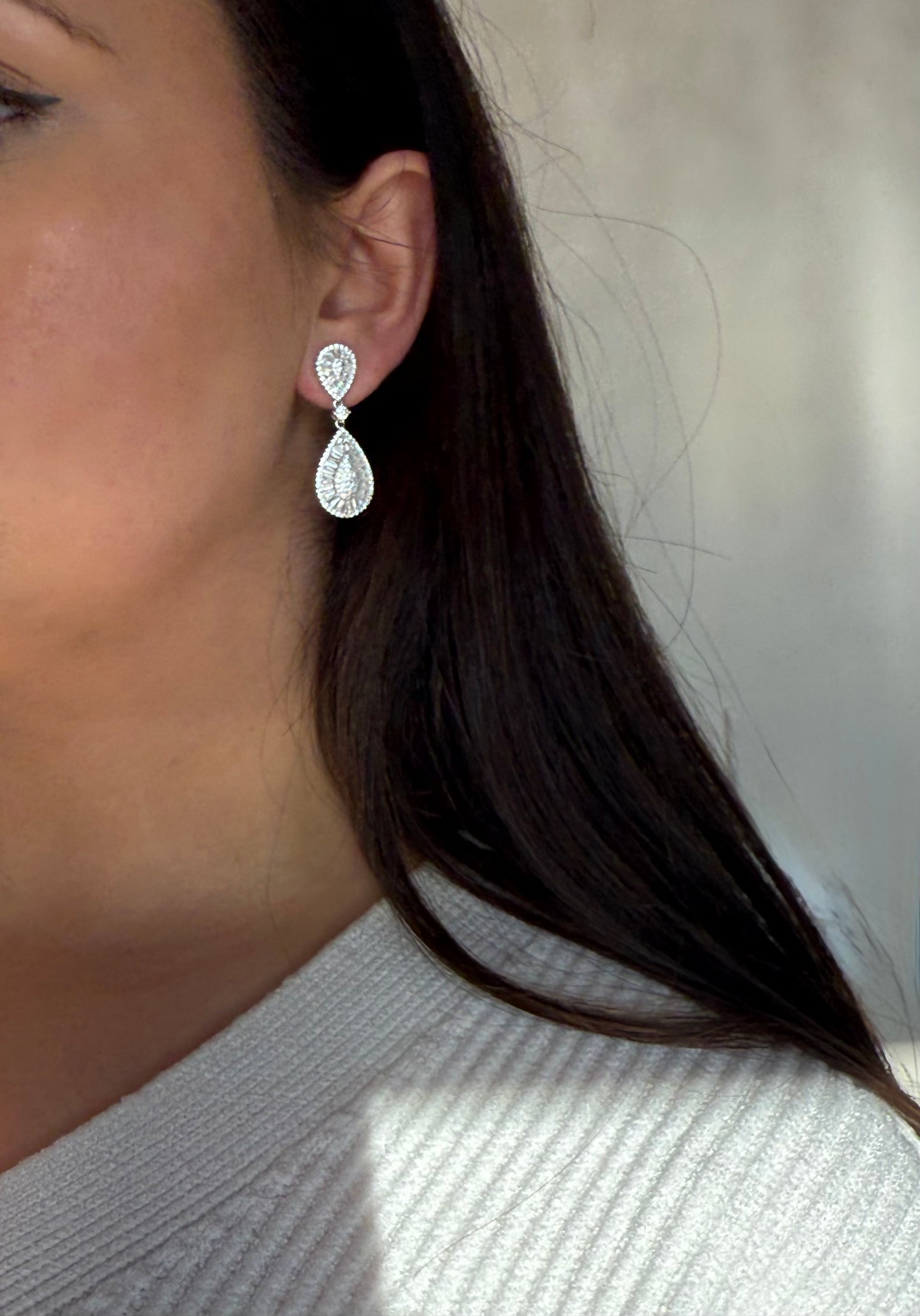 Tear Drop Emerald Cut Earrings