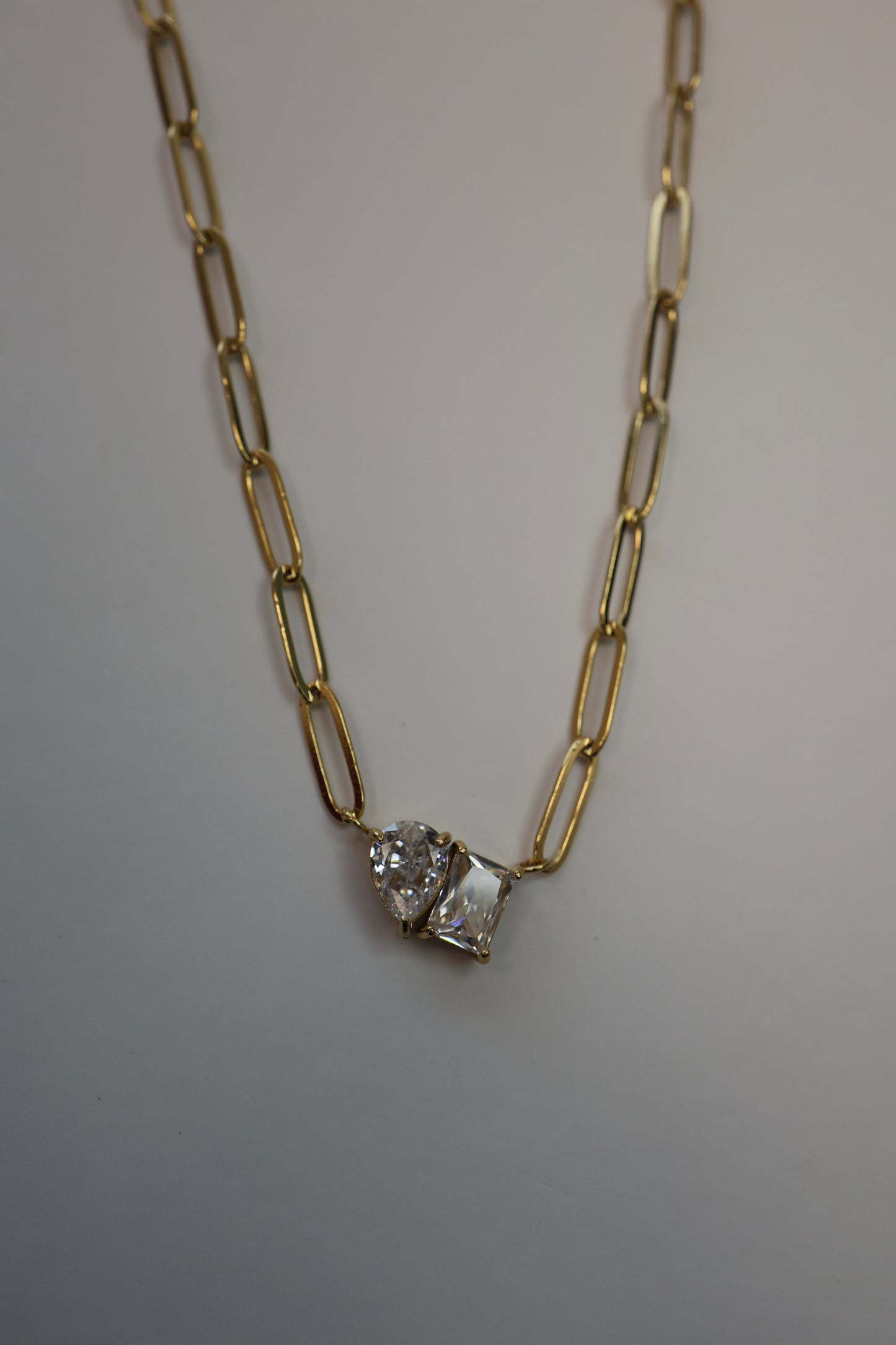 Toi et Moi Paperclip Shaped Necklace