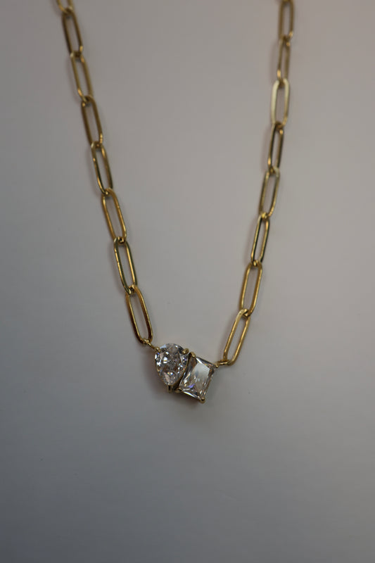 Toi et Moi Paperclip Shaped Necklace