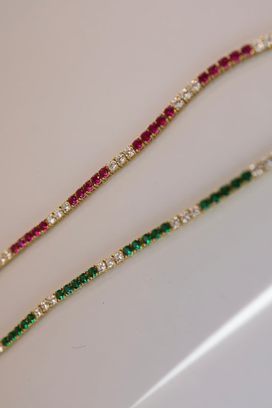 Colored X CZ Tennis Bracelet