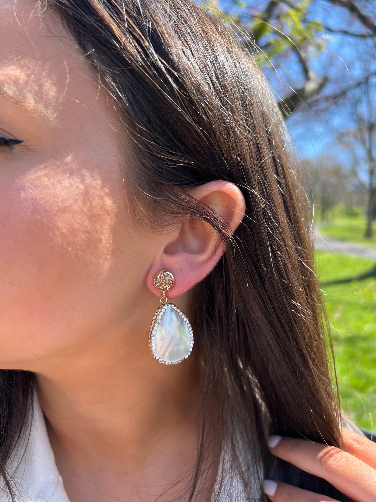 Mother of Pearl Gold Earrings