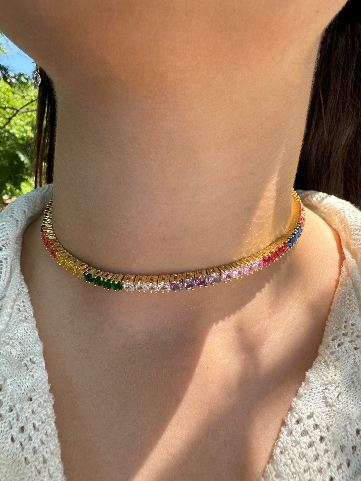 Rainbow Tennis Necklace