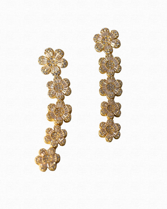 Cluster Flower Hanging Earrings