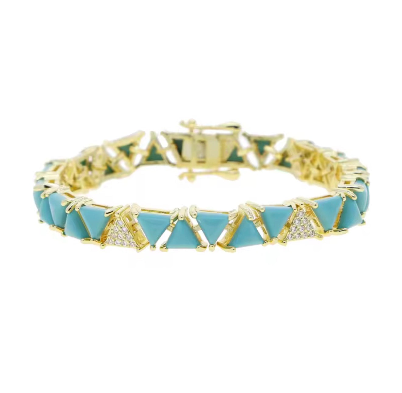 Triangle Tennis Turquoise Bracelet