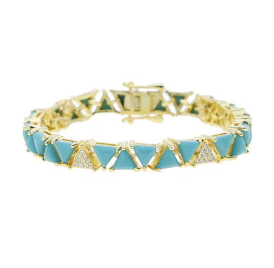 Triangle Tennis Turquoise Bracelet