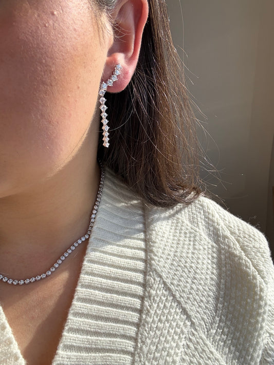 Silver Grace Drop Earrings