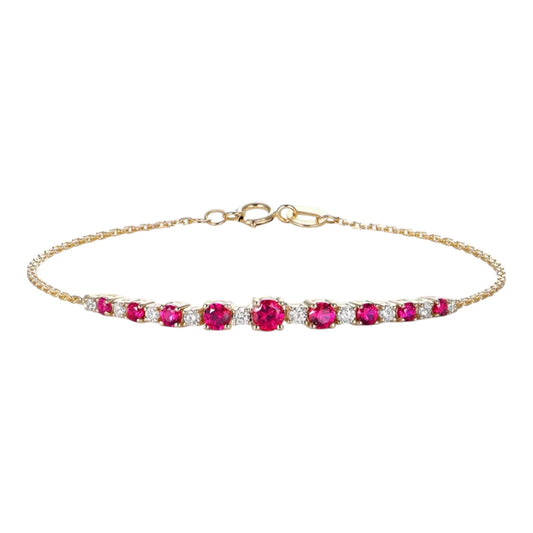 Ruby Lab Grown Diamond Bracelet