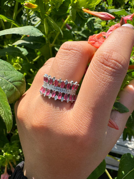 Cocktail Pink Ruby Ring