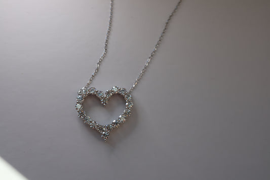 14K Lab Diamond Heart Pendant