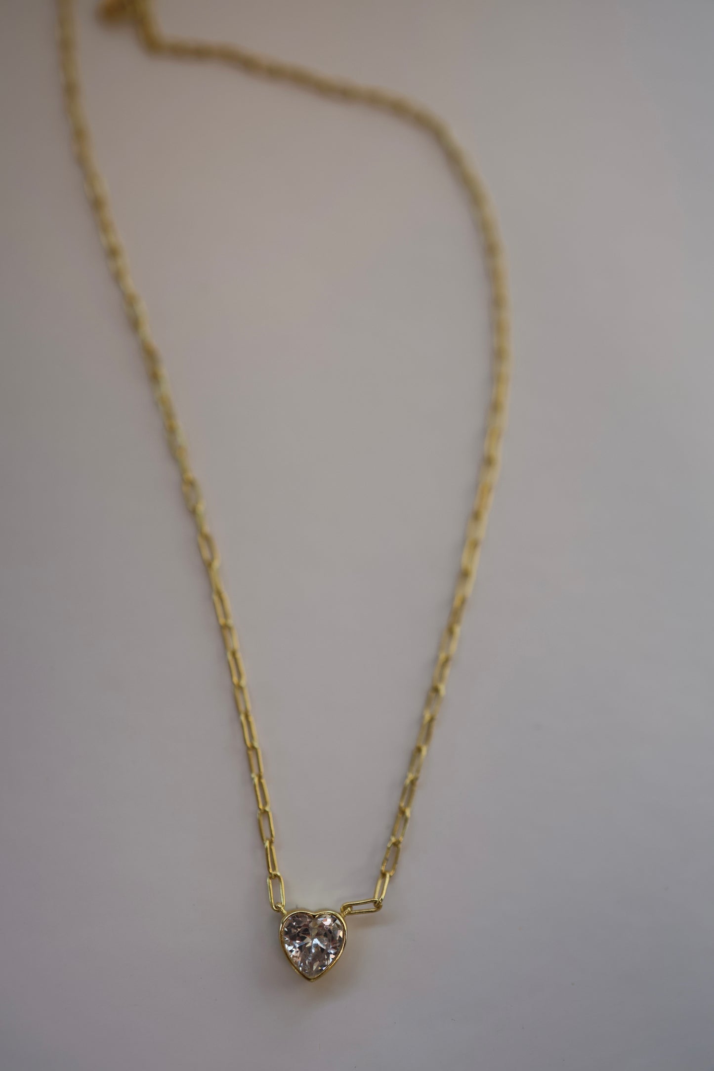 Heart paper clip necklace