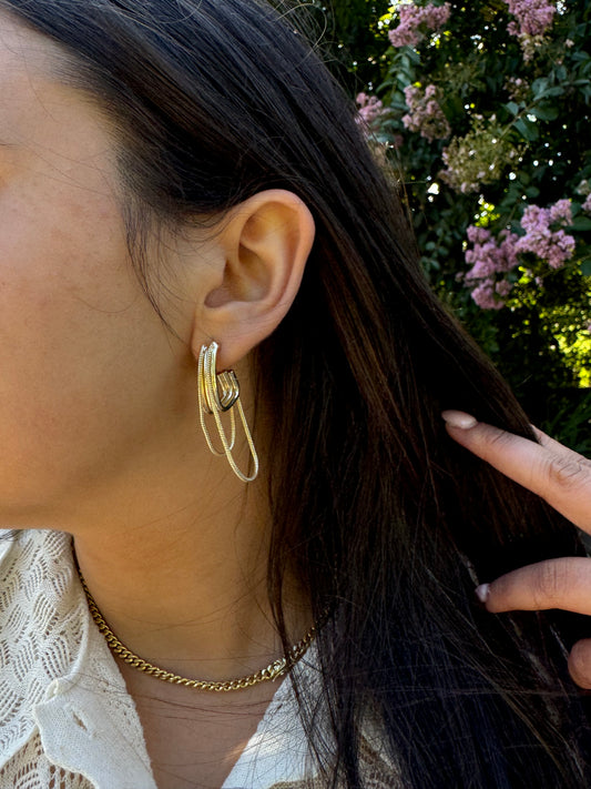 Golden Harmony Hoop Earrings