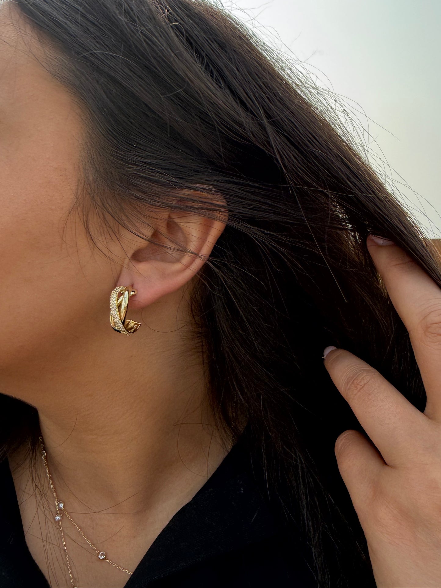 Triple Braided Hoop Earrings