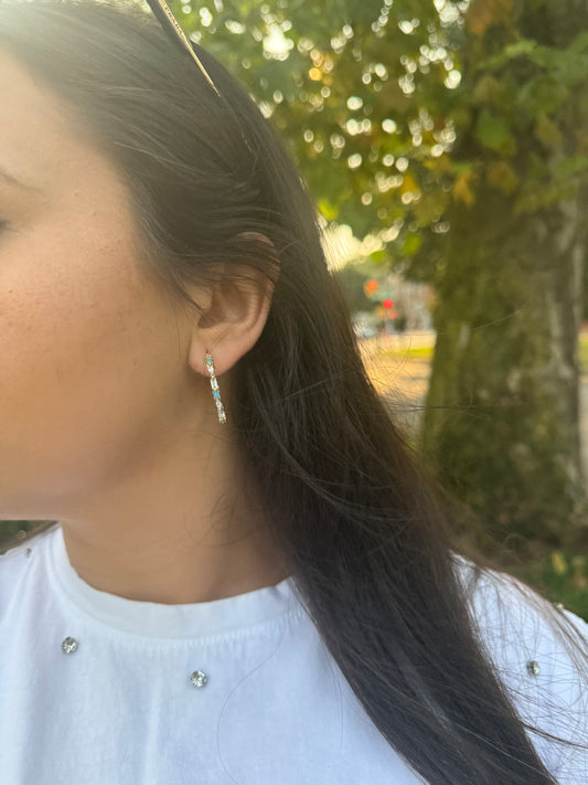 Separated Turquoise Hoop Earrings