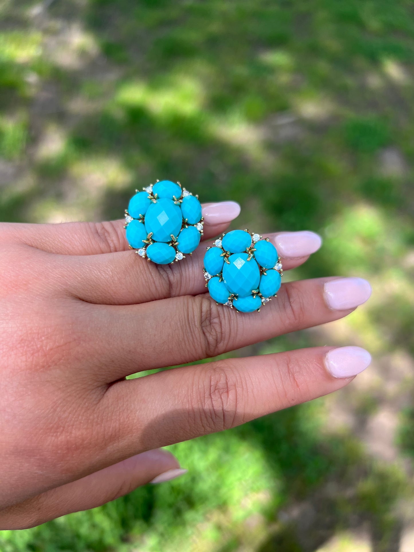 Turquoise Bubble Stud Earrings