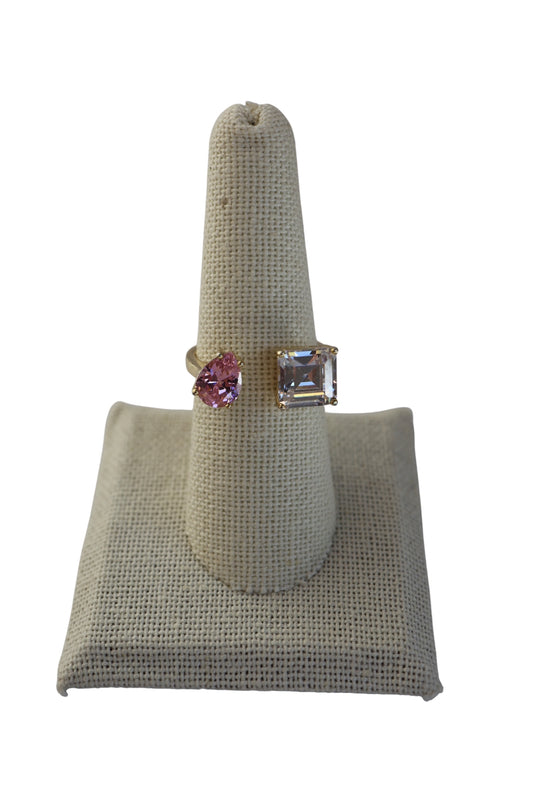 Pink Pear Ring X CZ