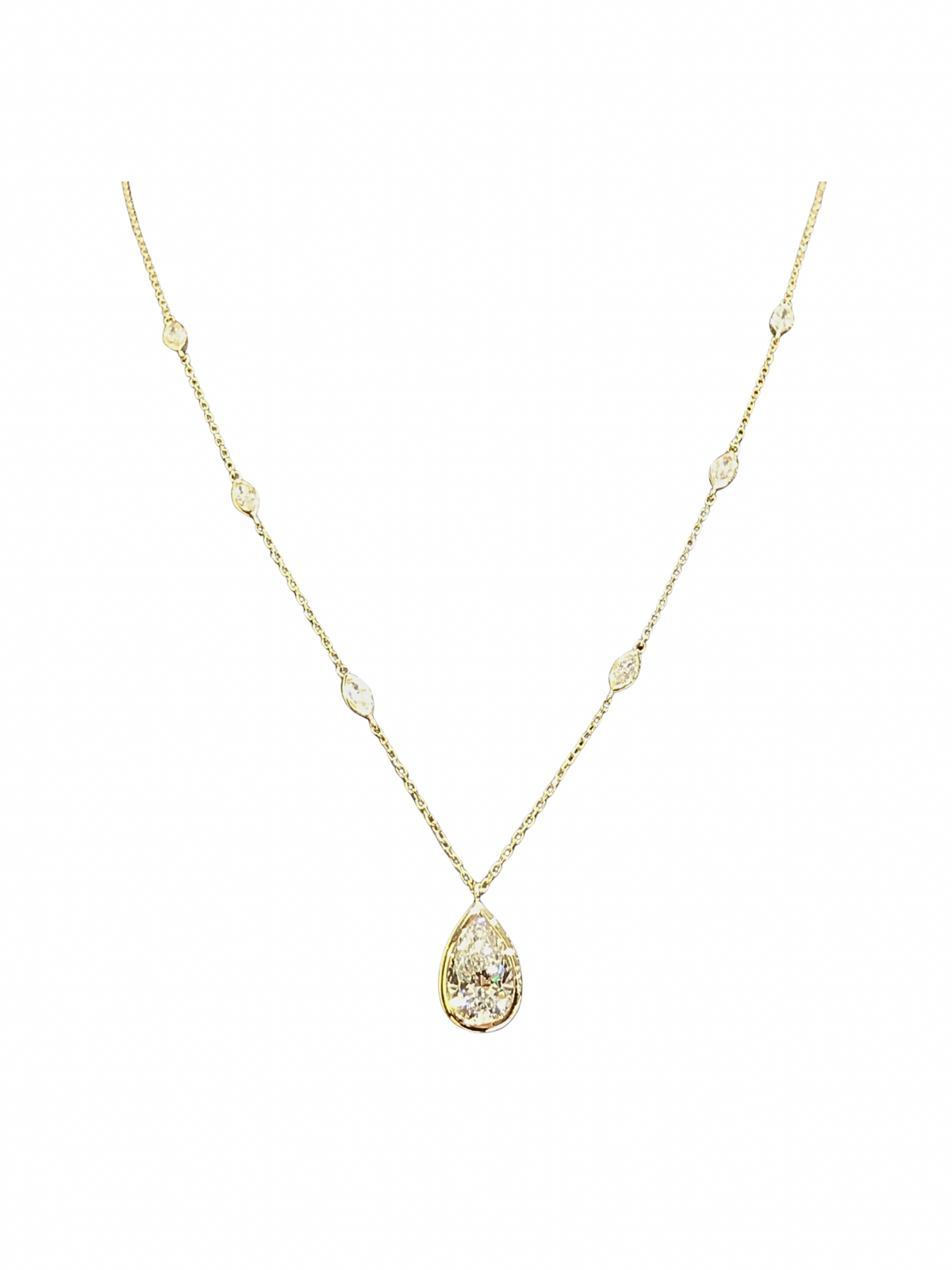 14KT Lab Diamond Pear x Marquise Necklace