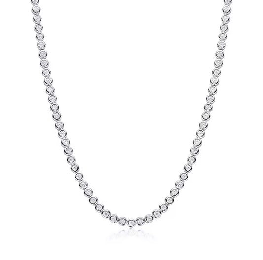 Luxe Bezel Tennis Necklace