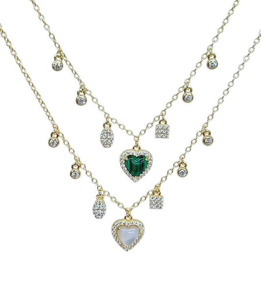 Golden Embrace Heart Charm Necklace