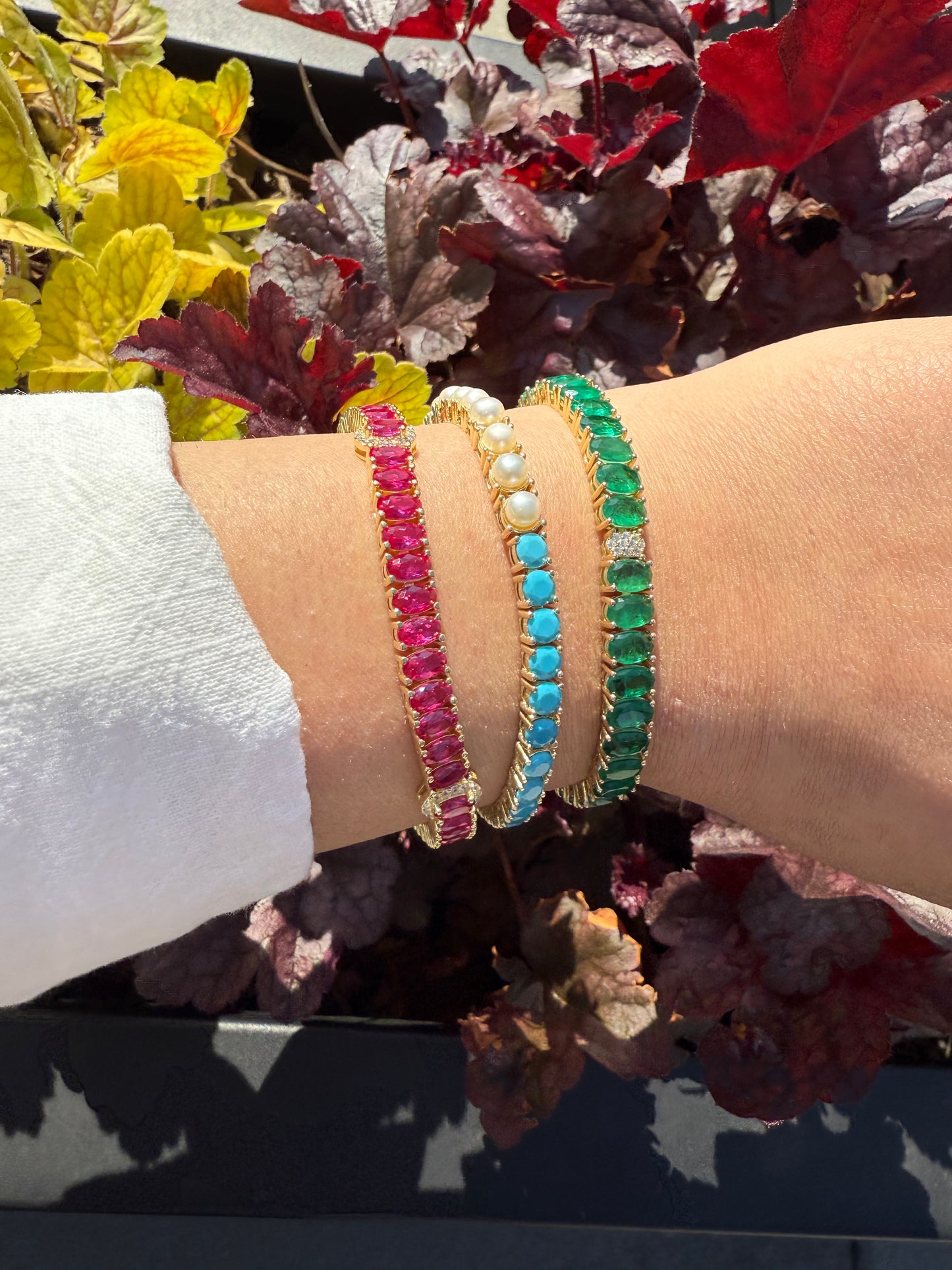 Rubellite Oval Tennis Bracelet