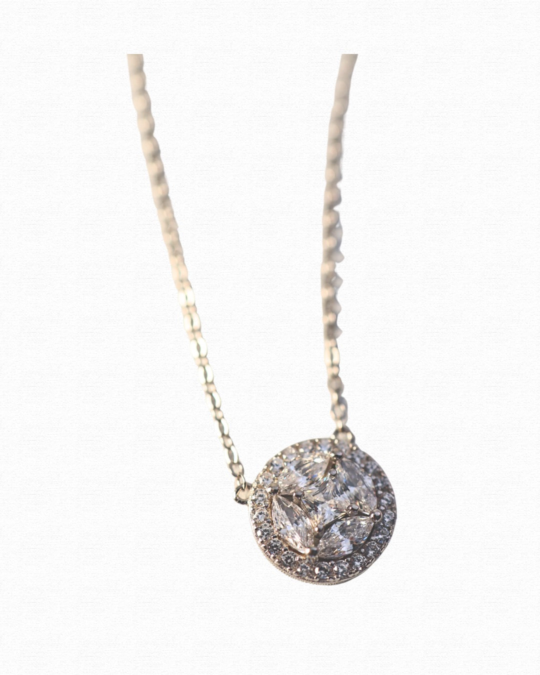Mixed Shape Solitaire Floating Necklace