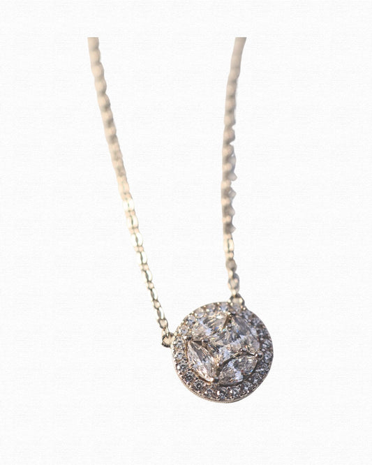 Mixed Shape Solitaire Floating Necklace