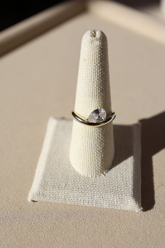 Pear Slanted Ring