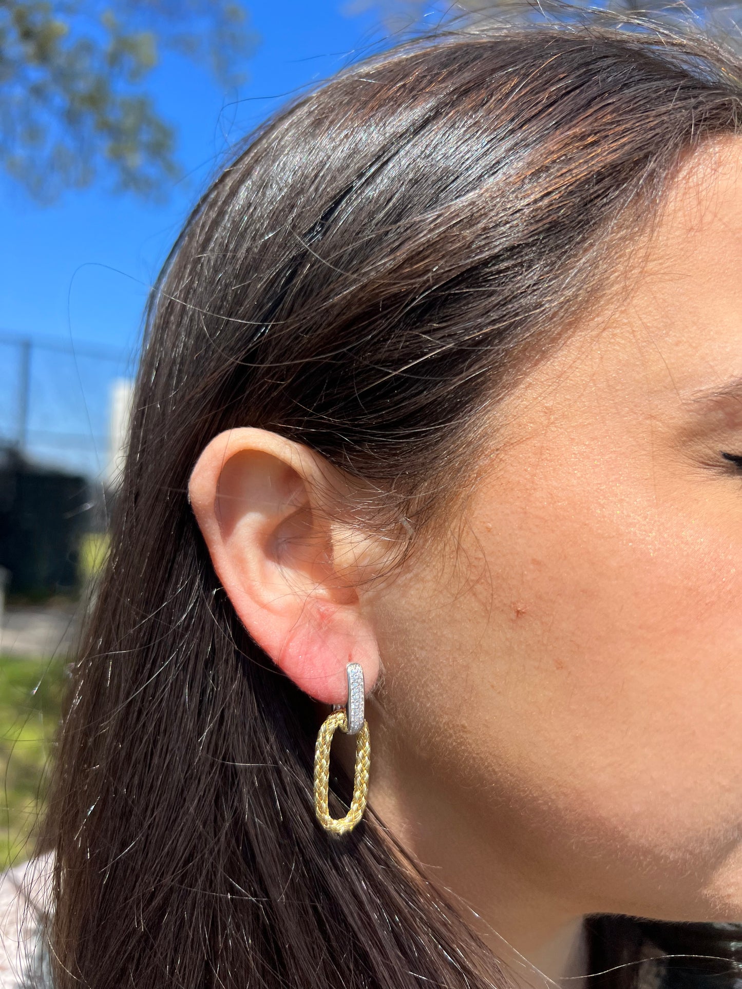 Two Toned Hoop Earrings