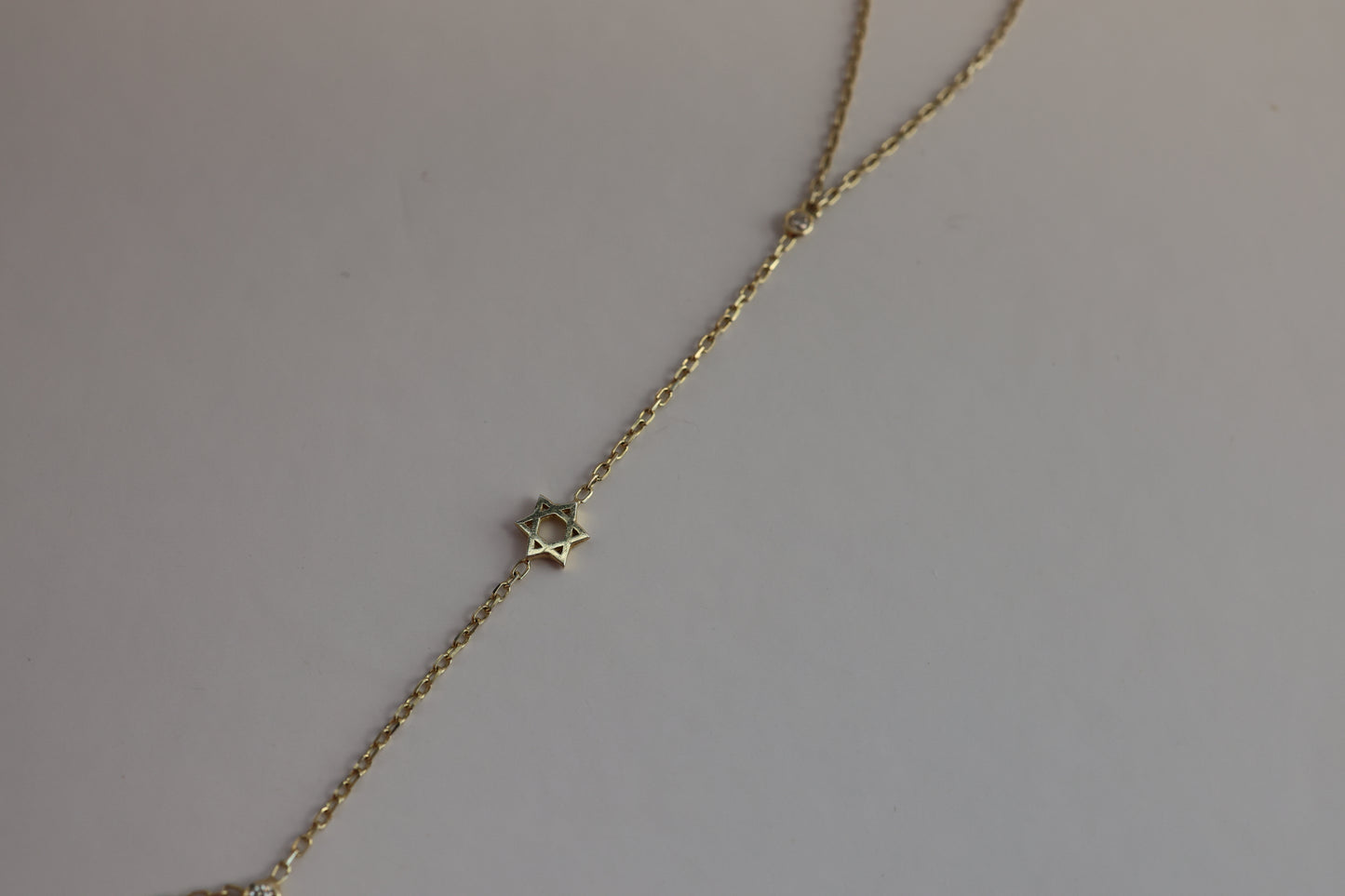 Magen David Bezel Bracelet Chain Ring