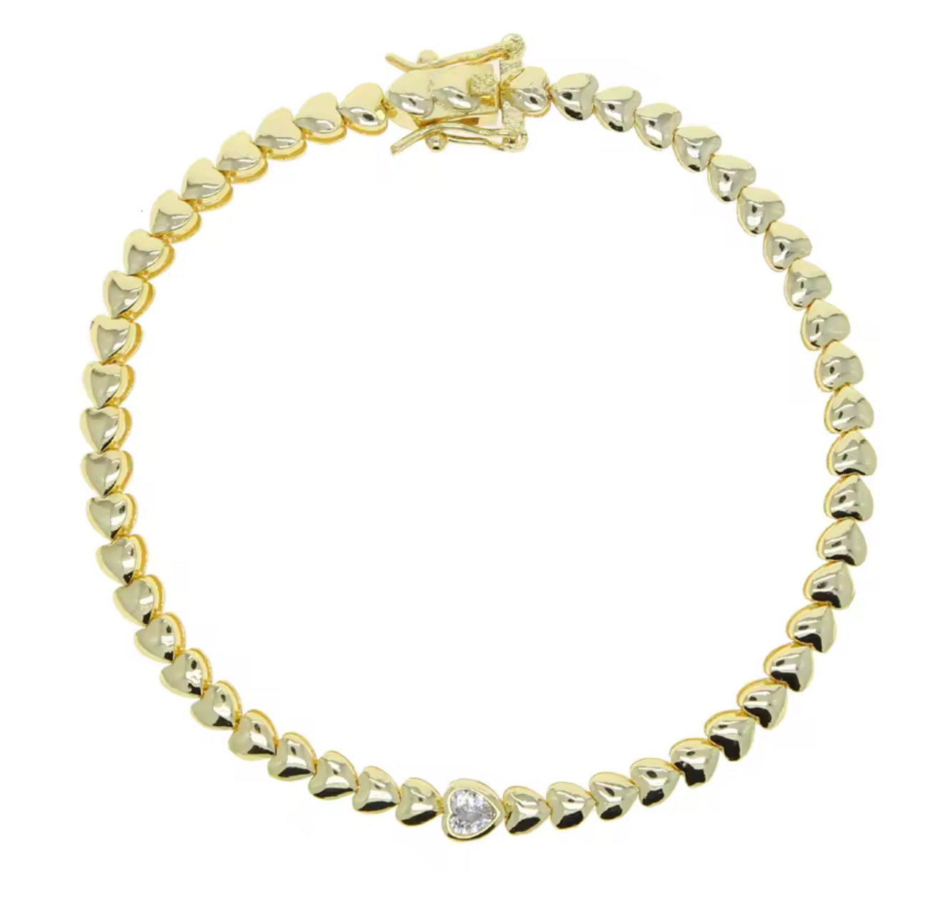 Heart Bracelet With Center CZ