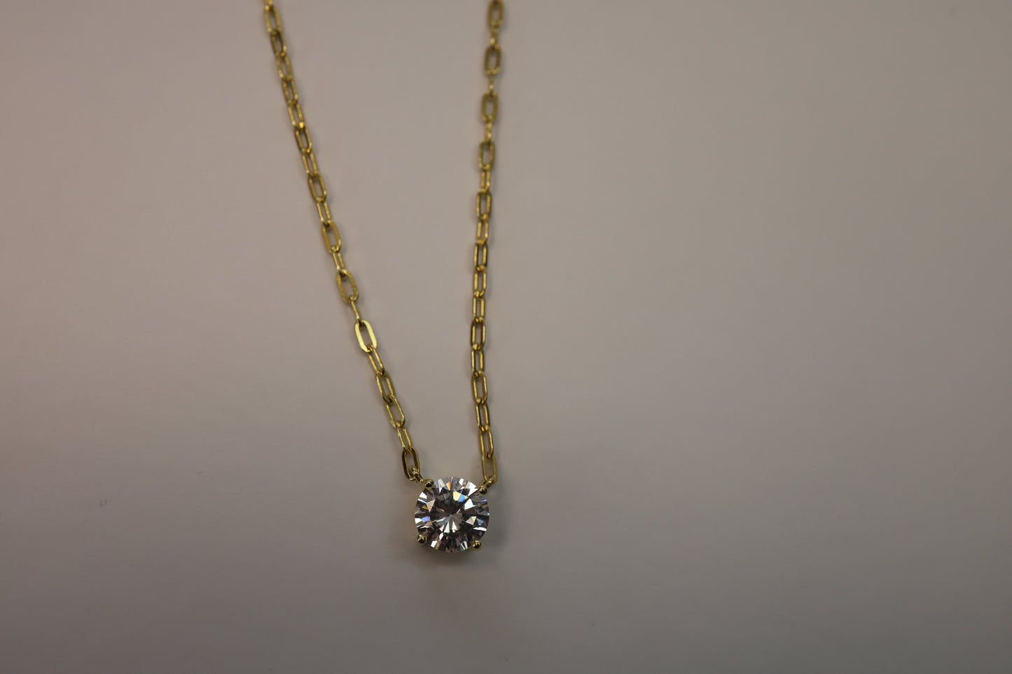 Round Paperclip Floating Necklace