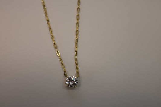 Round Paperclip Floating Necklace