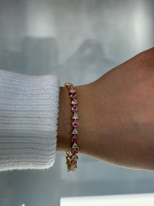 Heart x Cluster Tennis Bracelet