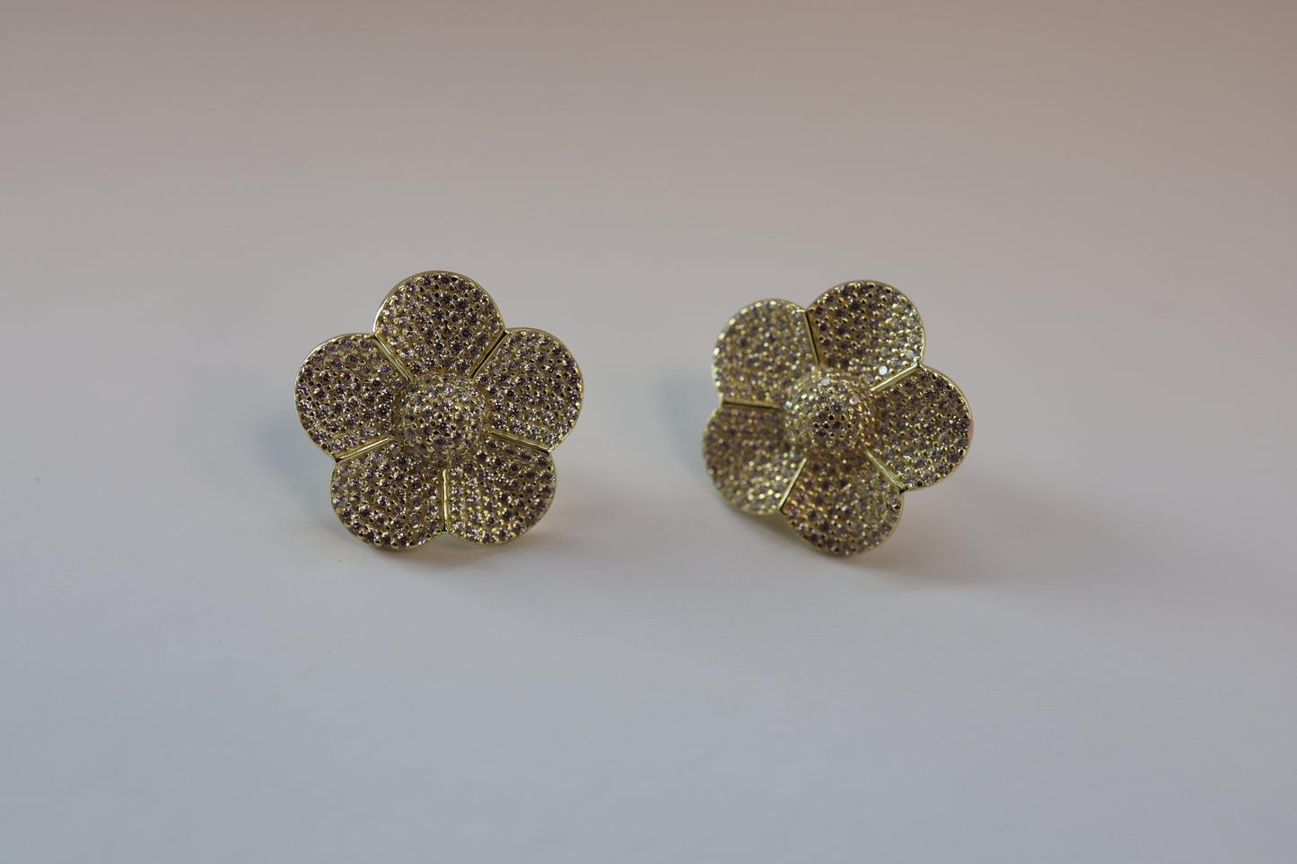 Pave Flower Stud Earrings